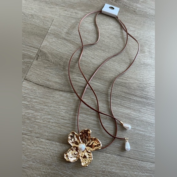 Lucky Brand Floral Rope Tie Choker Necklace - Picture 3 of 6